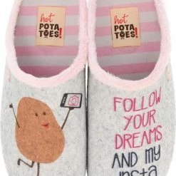 Hot Potatoes Kontich Sloffen Dames - Grijs - Maat 39