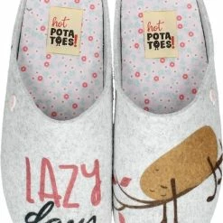 Hot Potatoes Sloffen - Maat 39 - Vrouwen - Grijs/roze -dames-schoenen Verkoop 550x745