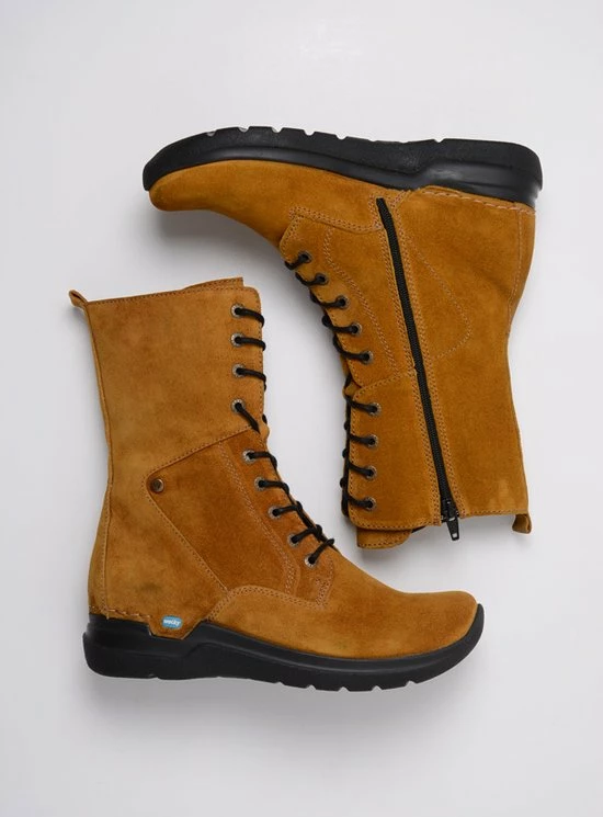 Wolky Veterschoenen Zigzag Donker Oker Suede 4 Wolky Veterschoenen Zigzag Donker Oker Suede - Afbeelding 4