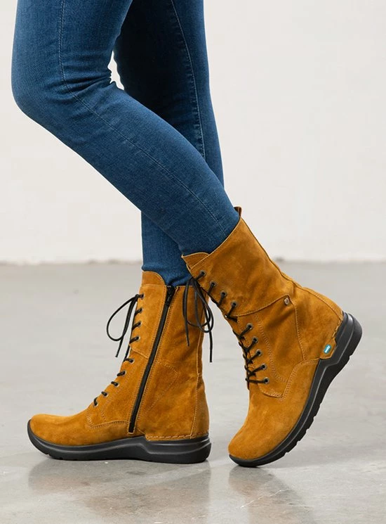 Wolky Veterschoenen Zigzag Donker Oker Suede 6 Wolky Veterschoenen Zigzag Donker Oker Suede - Afbeelding 6