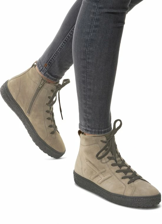 Hartjes Vrouwen Suède Hoge Sneakers / Damesschoenen 172.1422 - Beige - Maat 41 7 Hartjes Vrouwen Suède Hoge Sneakers / Damesschoenen 172.1422 - Beige - Maat 41 - Afbeelding 7