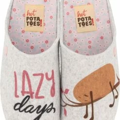 Hot Potatoes Sloffen - Maat 39 - Vrouwen - Grijs/roze -dames-schoenen Verkoop 550x759