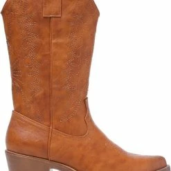 WELOVESHOES® Dames Cowboylaarzen Met Hak - Imitatieleer - Camel - Maat 38 -dames-schoenen Verkoop 550x770 1