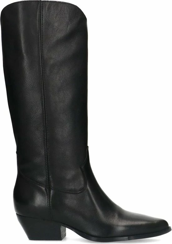 Manfield - Dames - Zwarte Leren Cowboy Laarzen - Maat 39 1 Manfield - Dames - Zwarte Leren Cowboy Laarzen - Maat 39