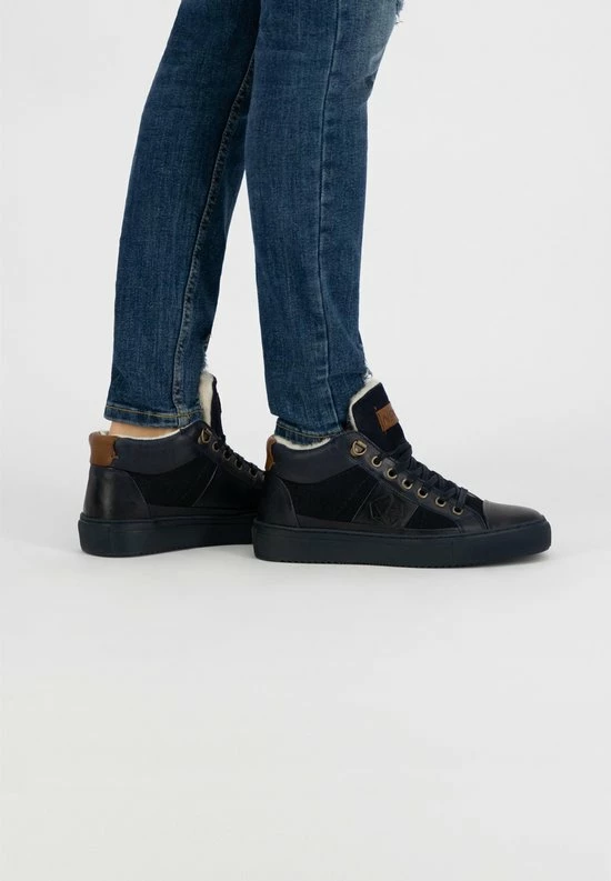 NoGRZ P.DaCortona Hoge Leren Damessneakers - Gevoerde Veterschoenen - Blauw Leer - Maat 38 8 NoGRZ P.DaCortona Hoge Leren Damessneakers - Gevoerde Veterschoenen - Blauw Leer - Maat 38 - Afbeelding 8