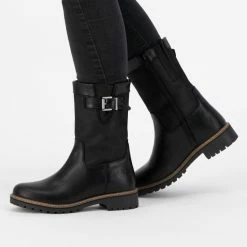 Travelin' Gyland Leren Dames Laarzen - Wol Gevoerde Laars - Zwart Leer - Maat 36 -dames-schoenen Verkoop 550x793 2