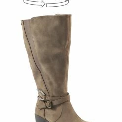 Gabylou - Laarzen Voor Brede Kuiten XXL - Model Marta - Taupe, Maat 39 -dames-schoenen Verkoop 550x794 1