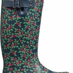 Briers - Plum Floral Rubber Boots Dames Laarzen Maat 4/37