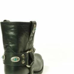 Sendra Boots 11070 Zwart Blues Dames Enkellaars Ibiza Gipsy Cowboy Western Vierkante Neus Platte Hak Rechte Schacht Afneembaar Spoor Turquoise Echt Leer Maat 39 -dames-schoenen Verkoop 550x797 3