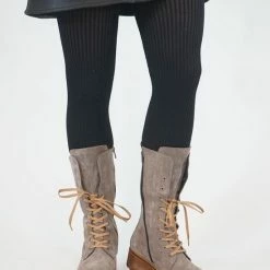 La Pèra Grijze Plateaulaars Suède Vrouwen Hoge Veterboots Grijs Dames - Maat 37 -dames-schoenen Verkoop 550x825 12