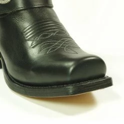 Sendra Boots 11070 Zwart Blues Dames Enkellaars Ibiza Gipsy Cowboy Western Vierkante Neus Platte Hak Rechte Schacht Afneembaar Spoor Turquoise Echt Leer Maat 39 -dames-schoenen Verkoop 550x830 1