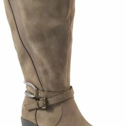 Gabylou - Laarzen Voor Brede Kuiten XXL - Model Marta - Taupe, Maat 39 -dames-schoenen Verkoop 550x837 2